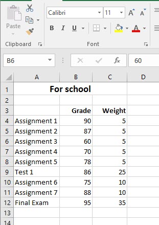 Weighted average